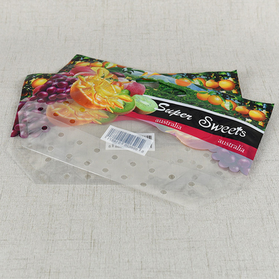 Bolsos plásticos de la protección de las verduras de la comida congelada de la cubierta de la fruta fresca que empaquetan con los agujeros de aire