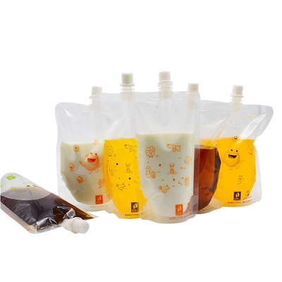 Bolsa de consumición congelada del claro transparente libre de BPA con el levantar disponible del canalón