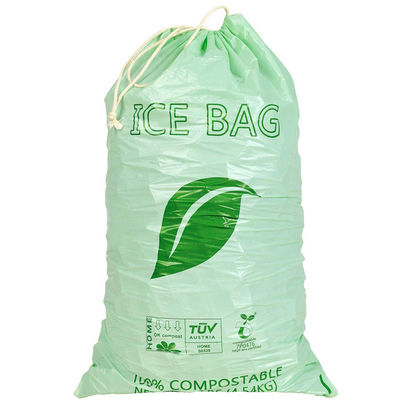 uso abonable biodegradable de empaquetado polivinílico MOQ bajo del almacenamiento del bolso del hielo 1.5mil