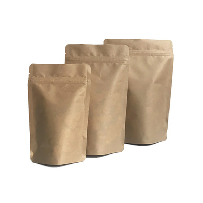 PLA seco de papel autoadhesivo de los bolsos del acondicionamiento de los alimentos de Brown Kraft biodegradable