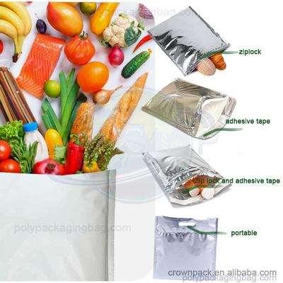 Envase térmico a prueba de agua refrigerador de caviar Envases para envío, bolsa aislada de papel de aluminio Mailer de plata